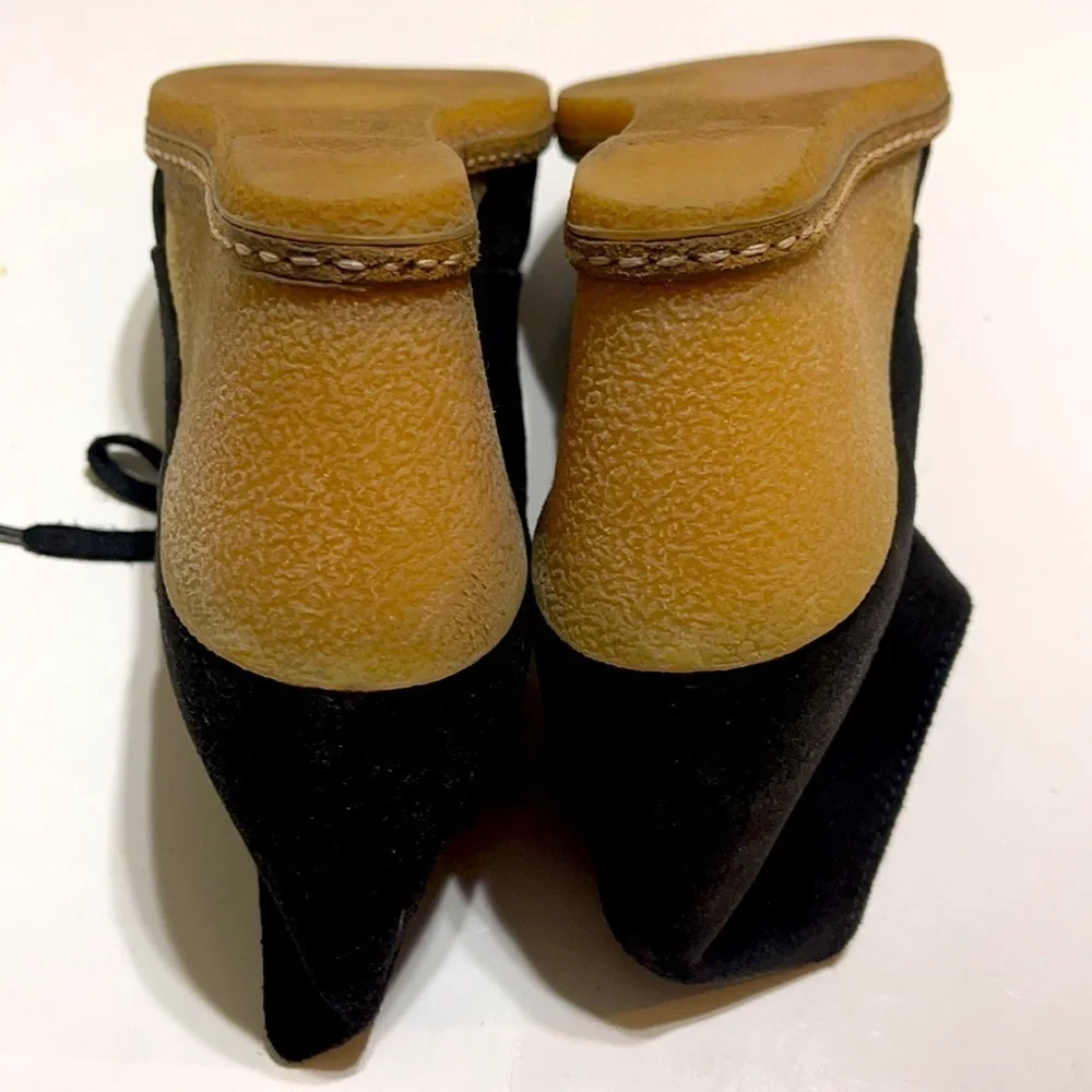 J.Crew Black Suede Wedge Shoe Italy